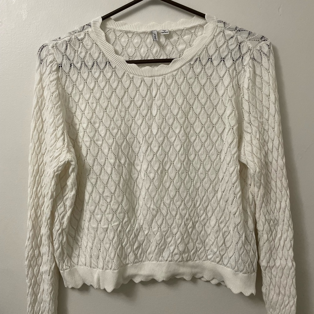 ONLY Lace Knit Cream Sweater